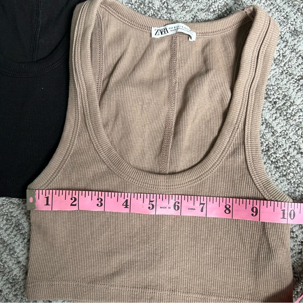 Bundle Zara Women's Black and Tan Ribbed Tank Tops - Picture 4 of 6